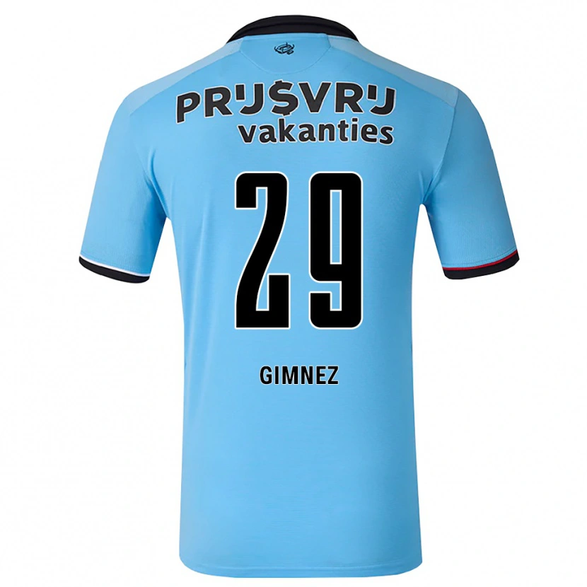 Danxen Kinderen Santiago Gimnez #29 Diephemelsblauw Zwart Rood Uitshirt Uittenue 2026/27 T-Shirt