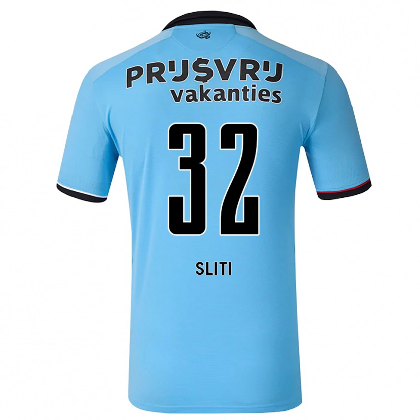 Danxen Kinderen Aymen Sliti #32 Diephemelsblauw Zwart Rood Uitshirt Uittenue 2026/27 T-Shirt