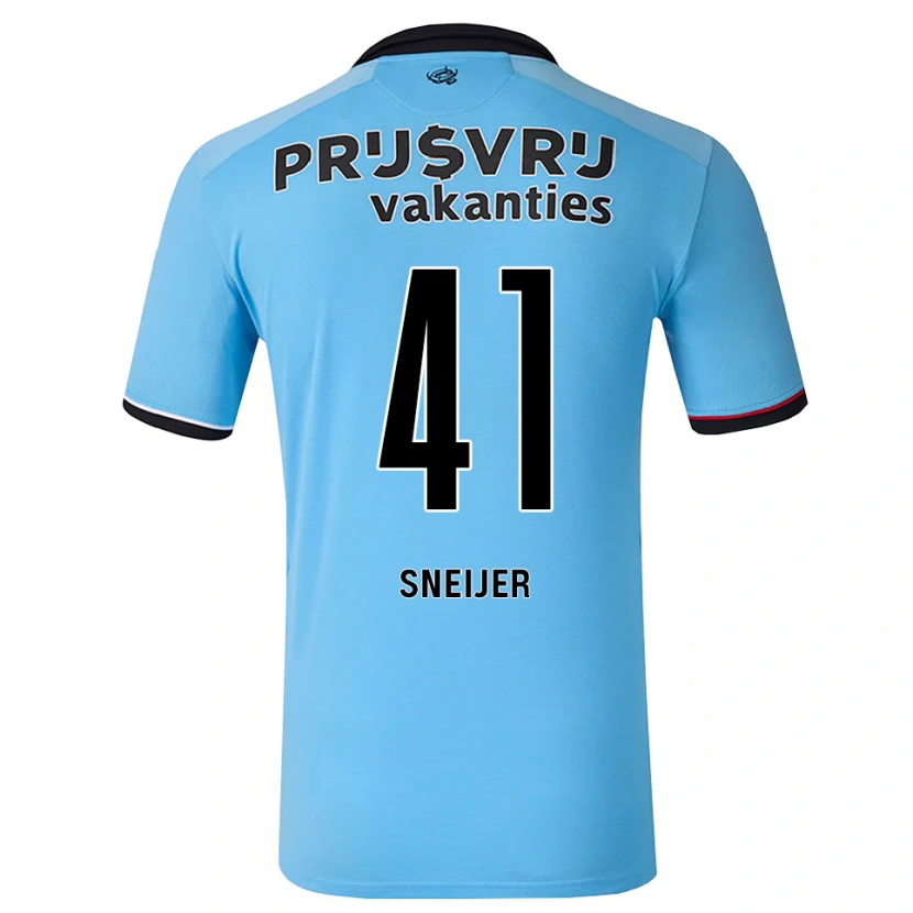 Danxen Kinderen Zino Sneijer #41 Diephemelsblauw Zwart Rood Uitshirt Uittenue 2026/27 T-Shirt