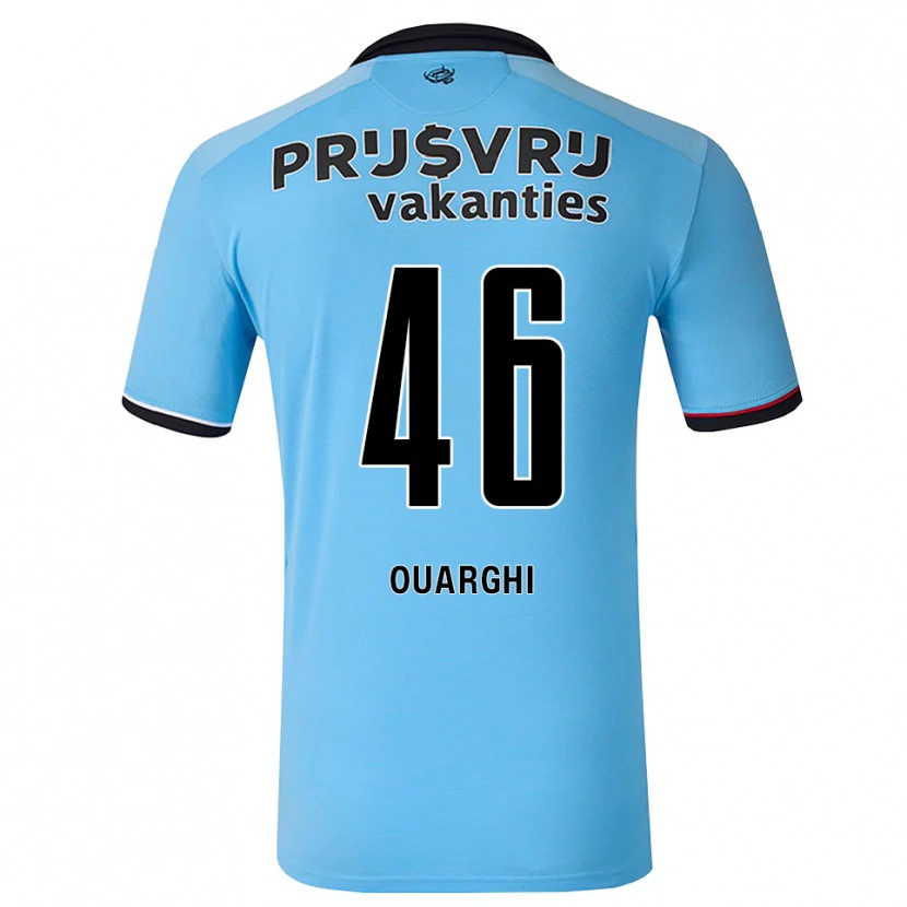 Danxen Kinderen Ayoub Ouarghi #46 Diephemelsblauw Zwart Rood Uitshirt Uittenue 2026/27 T-Shirt