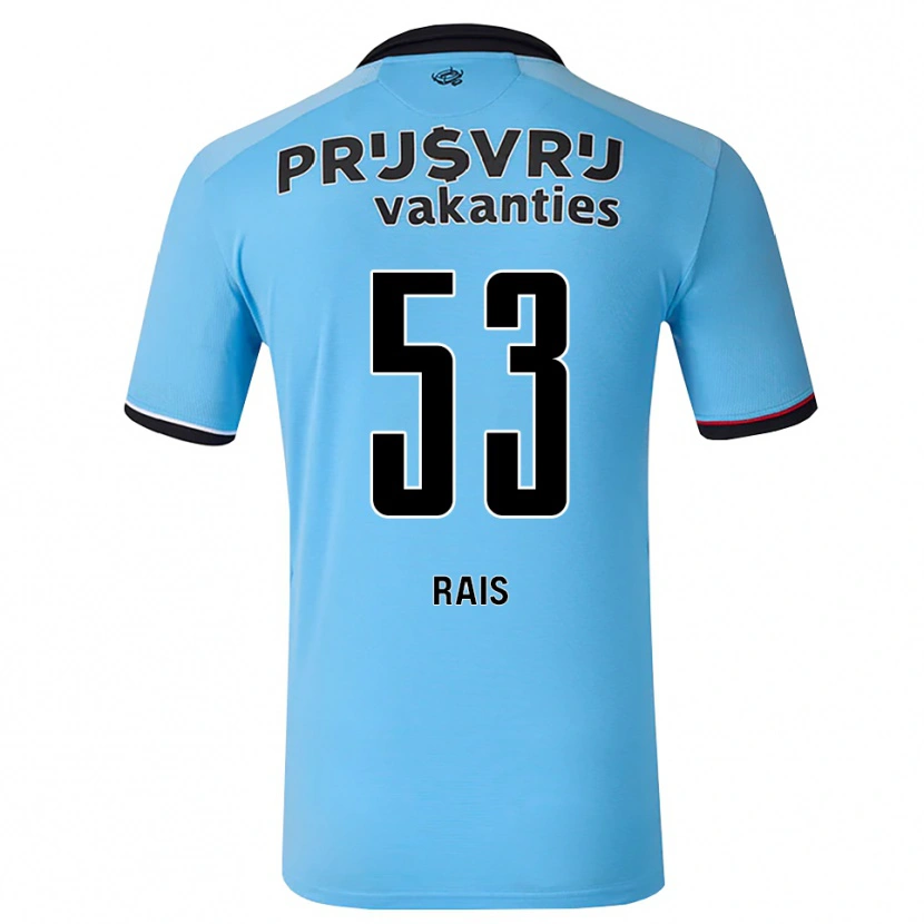 Danxen Kinderen Amir Rais #53 Diephemelsblauw Zwart Rood Uitshirt Uittenue 2026/27 T-Shirt