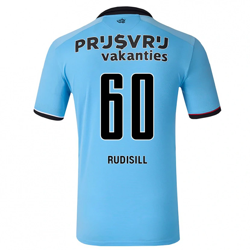 Danxen Kinderen Paulo Rudisill #60 Diephemelsblauw Zwart Rood Uitshirt Uittenue 2026/27 T-Shirt