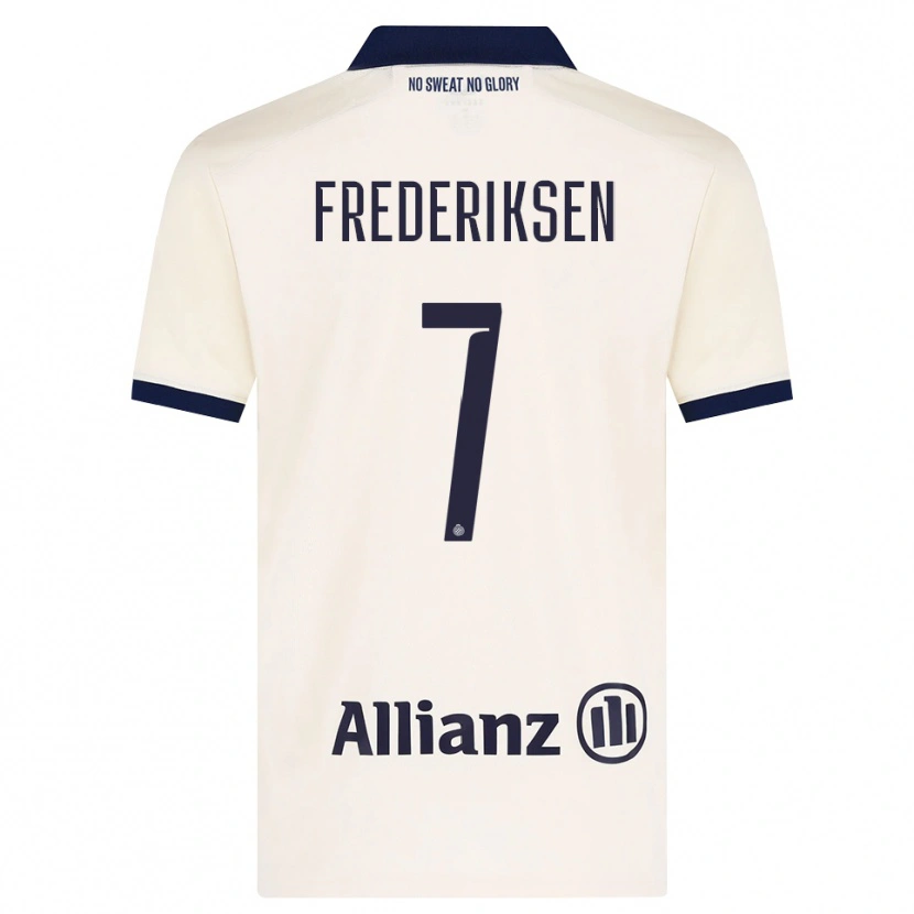 Danxen Kinderen Rebekka Frederiksen #7 Beige Zwart Uitshirt Uittenue 2026/27 T-Shirt