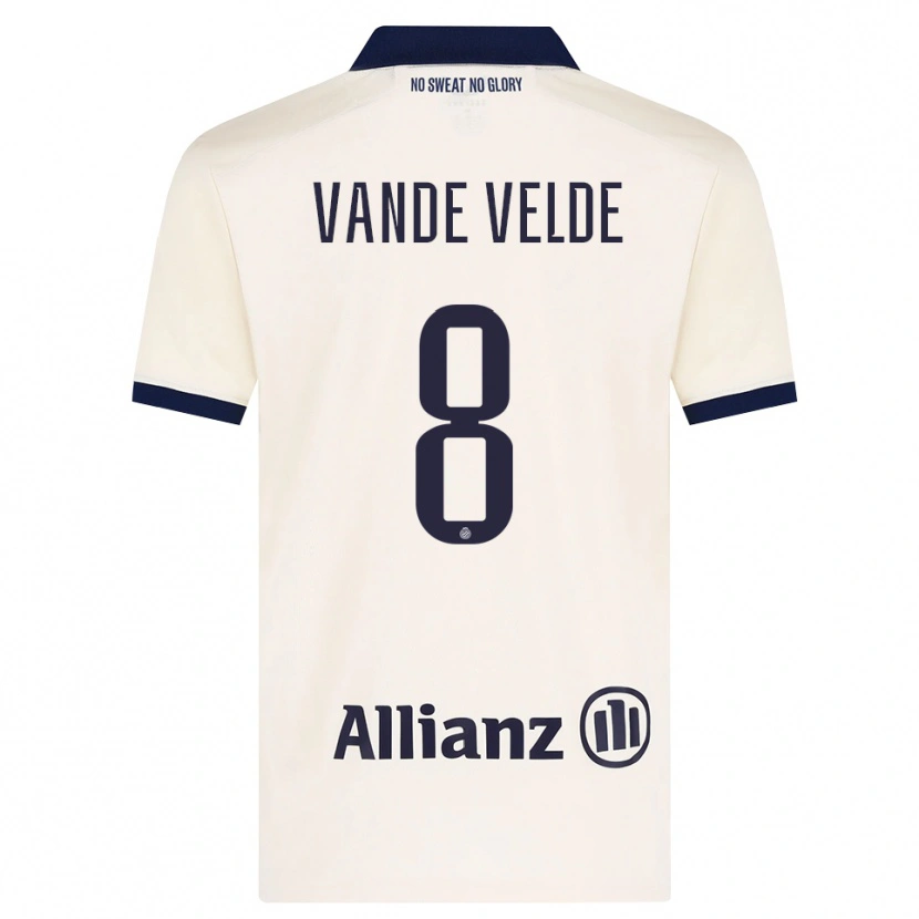 Danxen Kinderen Chloé Vande Velde #8 Beige Zwart Uitshirt Uittenue 2026/27 T-Shirt