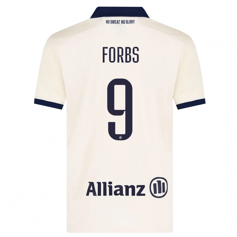Danxen Kinderen Carlos Forbs #9 Beige Zwart Uitshirt Uittenue 2026/27 T-Shirt