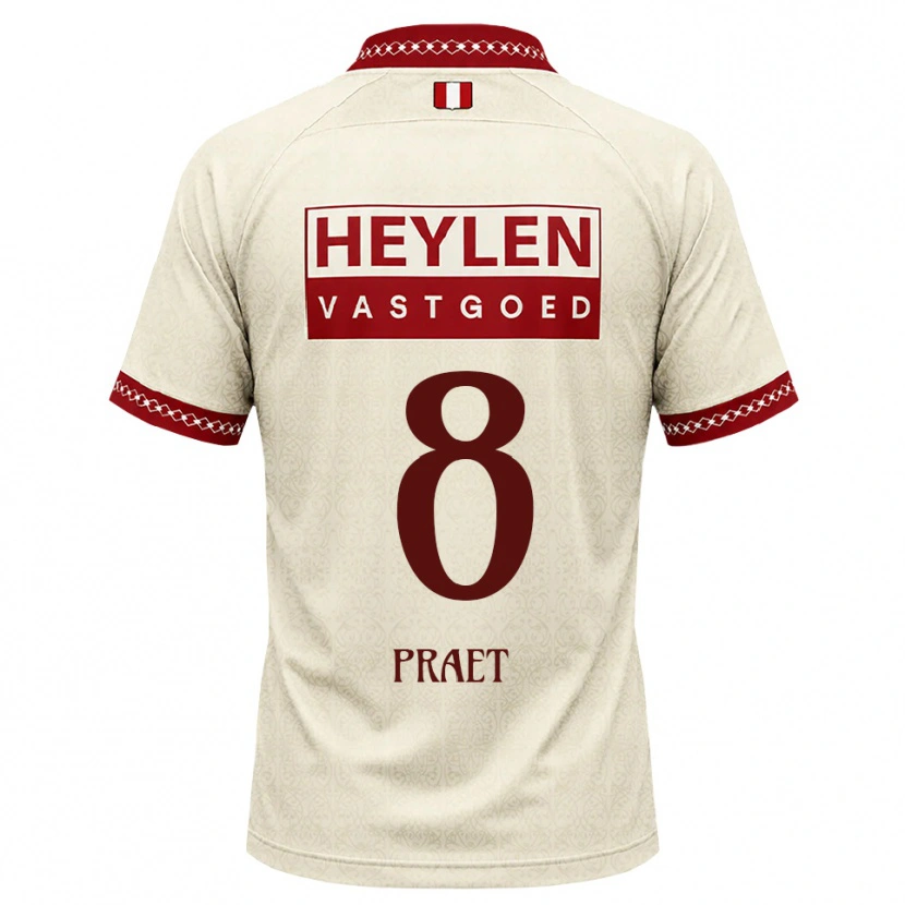 Danxen Kinderen Dennis Praet #8 Beige Rood Uitshirt Uittenue 2026/27 T-Shirt