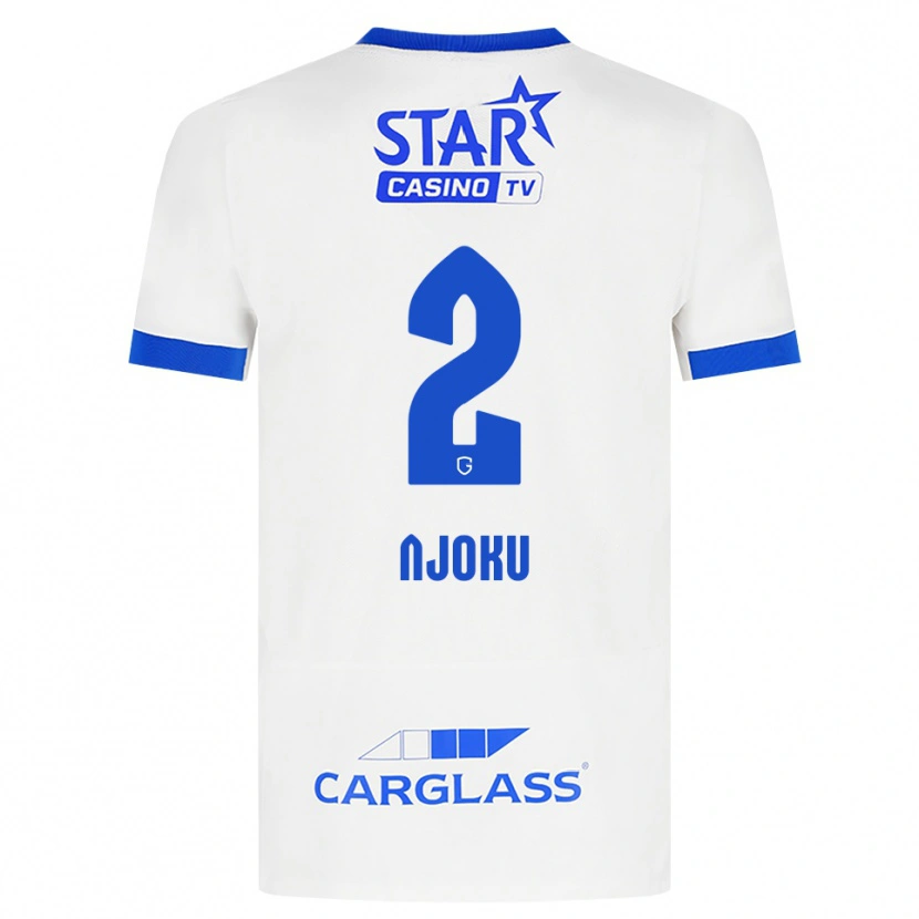 Danxen Kinderen Junior Njoku #2 Wit Blauw Uitshirt Uittenue 2026/27 T-Shirt