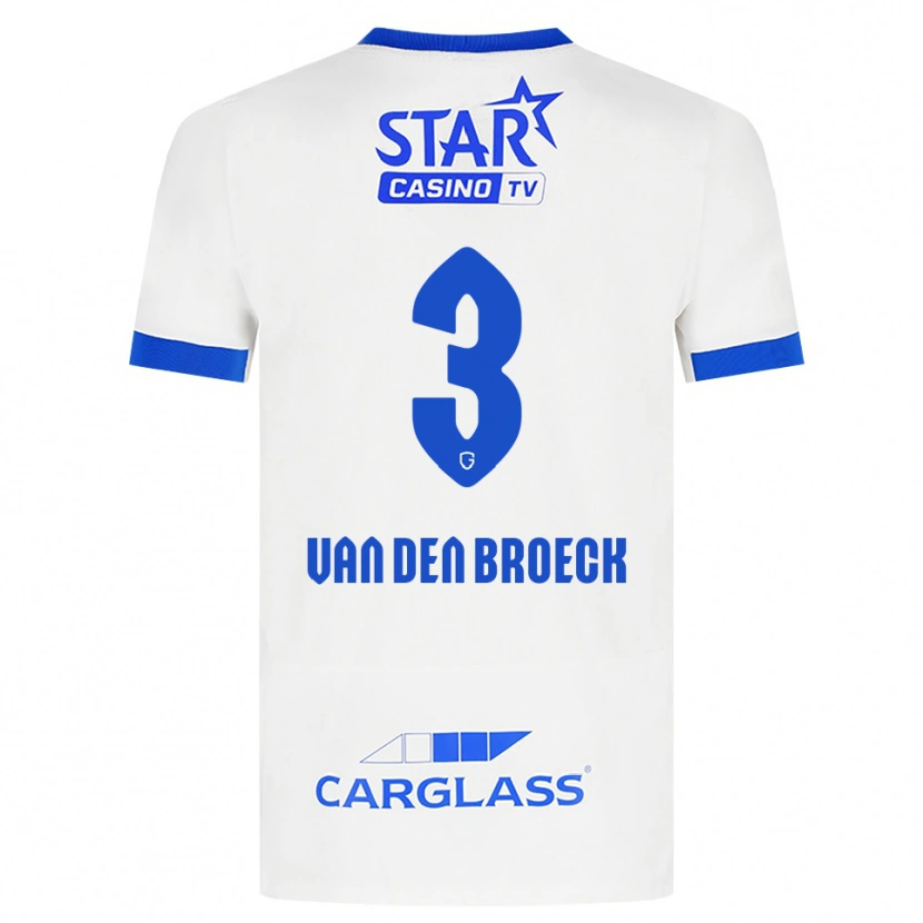 Danxen Kinderen Kobe Van Den Broeck #3 Wit Blauw Uitshirt Uittenue 2026/27 T-Shirt