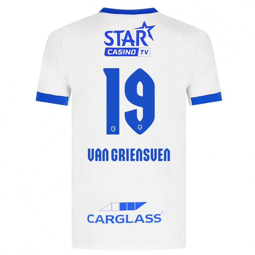Danxen Kinderen Evy Van Griensven #19 Wit Blauw Uitshirt Uittenue 2026/27 T-Shirt