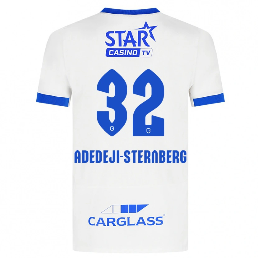 Danxen Kinderen Noah Adedeji-Sternberg #32 Wit Blauw Uitshirt Uittenue 2026/27 T-Shirt