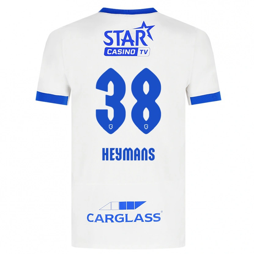 Danxen Kinderen Daan Heymans #38 Wit Blauw Uitshirt Uittenue 2026/27 T-Shirt