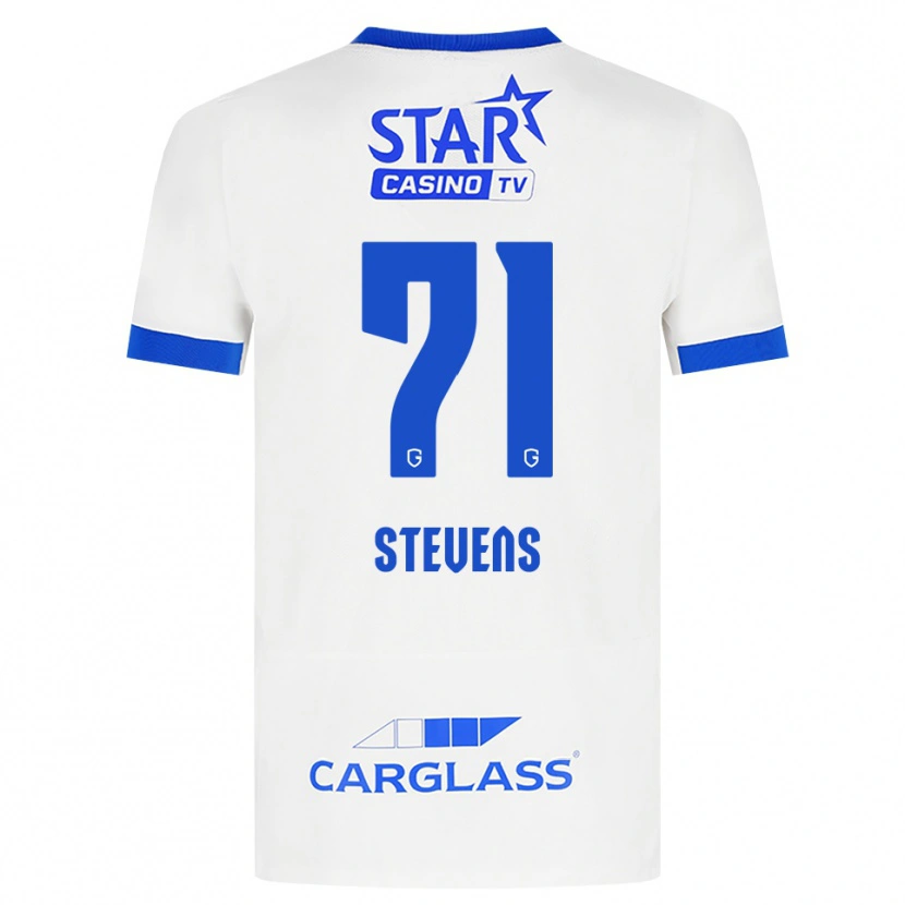 Danxen Kinderen Brent Stevens #71 Wit Blauw Uitshirt Uittenue 2026/27 T-Shirt