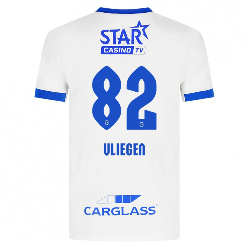Danxen Kinderen Olivier Vliegen #82 Wit Blauw Uitshirt Uittenue 2026/27 T-Shirt