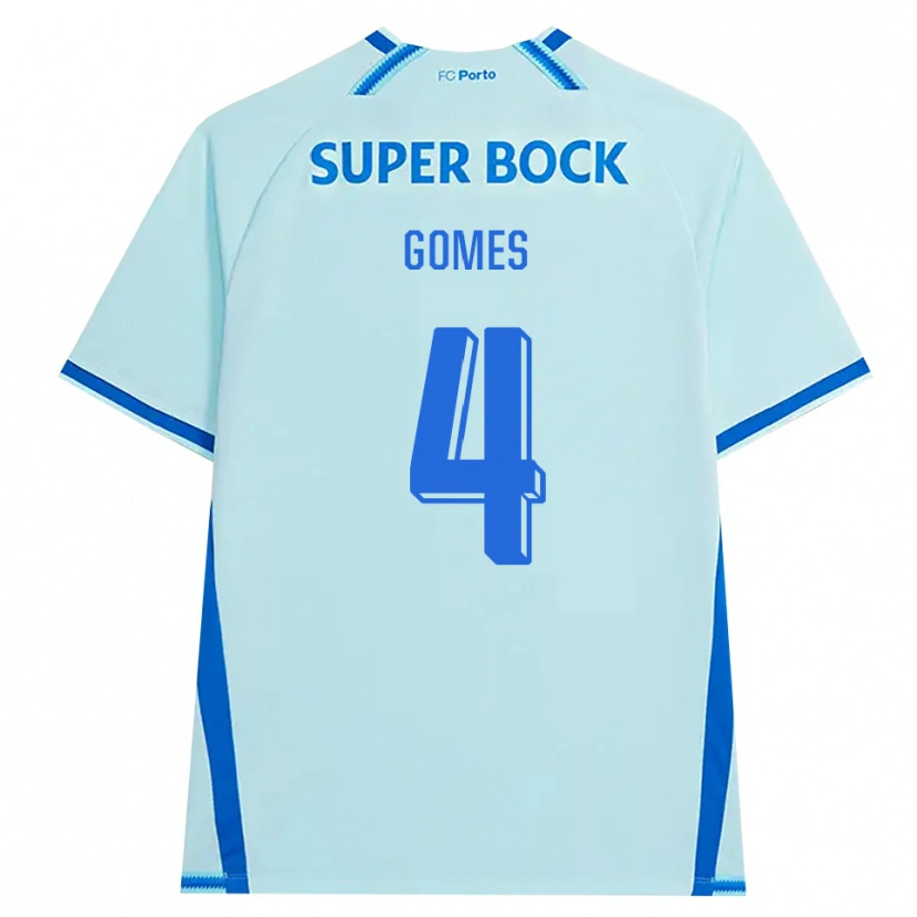 Danxen Kinderen Salvador Gomes #4 Licht Hemelsblauw Blauw Thuisshirt Derde Tenue 2026/27 T-Shirt