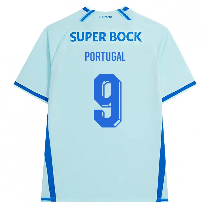 Danxen Kinderen Tiago Portugal #9 Licht Hemelsblauw Blauw Thuisshirt Derde Tenue 2026/27 T-Shirt