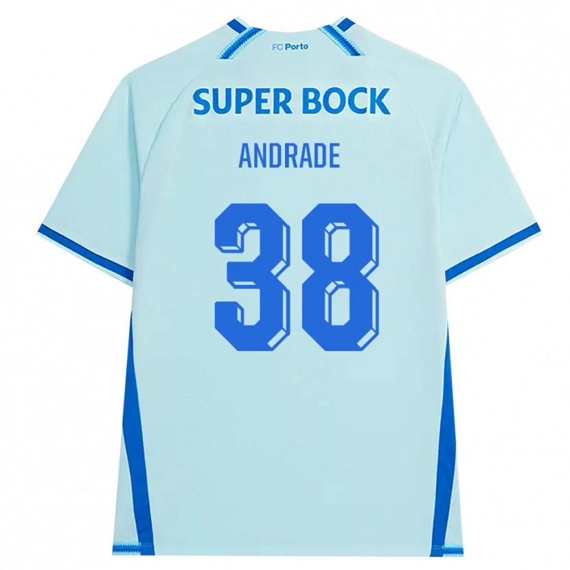 Danxen Kinderen Fernando Andrade #38 Licht Hemelsblauw Blauw Thuisshirt Derde Tenue 2026/27 T-Shirt