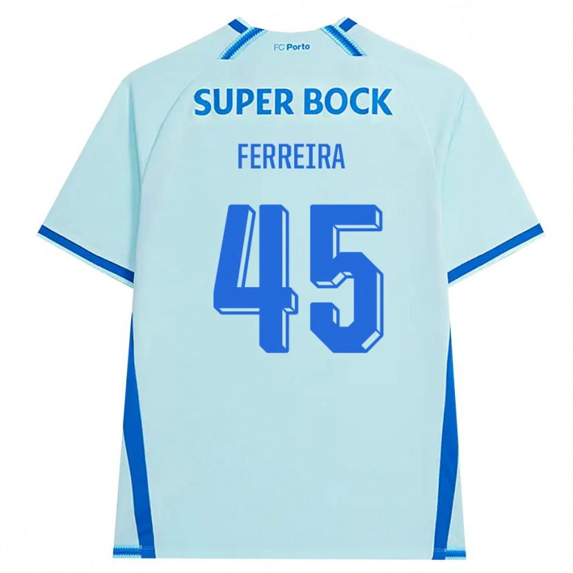 Danxen Kinderen Tiago Ferreira #45 Licht Hemelsblauw Blauw Thuisshirt Derde Tenue 2026/27 T-Shirt