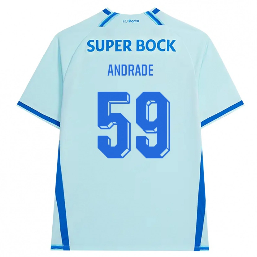 Danxen Kinderen Tiago Andrade #59 Licht Hemelsblauw Blauw Thuisshirt Derde Tenue 2026/27 T-Shirt