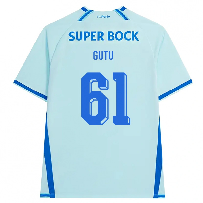 Danxen Kinderen Denis Gutu #61 Licht Hemelsblauw Blauw Thuisshirt Derde Tenue 2026/27 T-Shirt