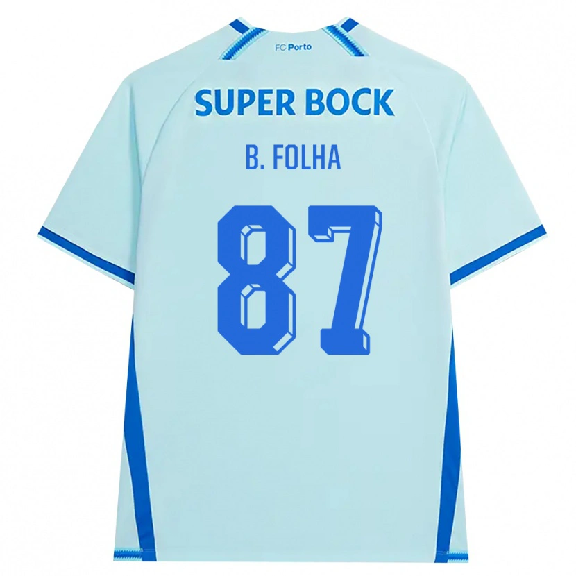 Danxen Kinderen Bernardo Folha #87 Licht Hemelsblauw Blauw Thuisshirt Derde Tenue 2026/27 T-Shirt
