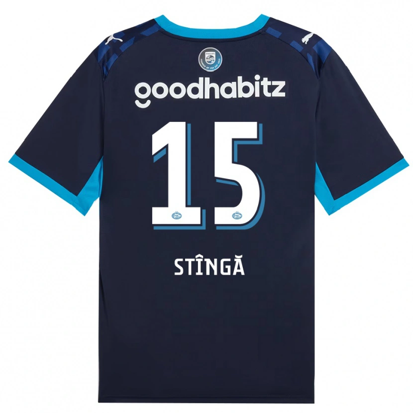 Danxen Kinderen Lucas Stîngă #15 Hemelsblauw Koninklijkblauw Thuisshirt Derde Tenue 2026/27 T-Shirt
