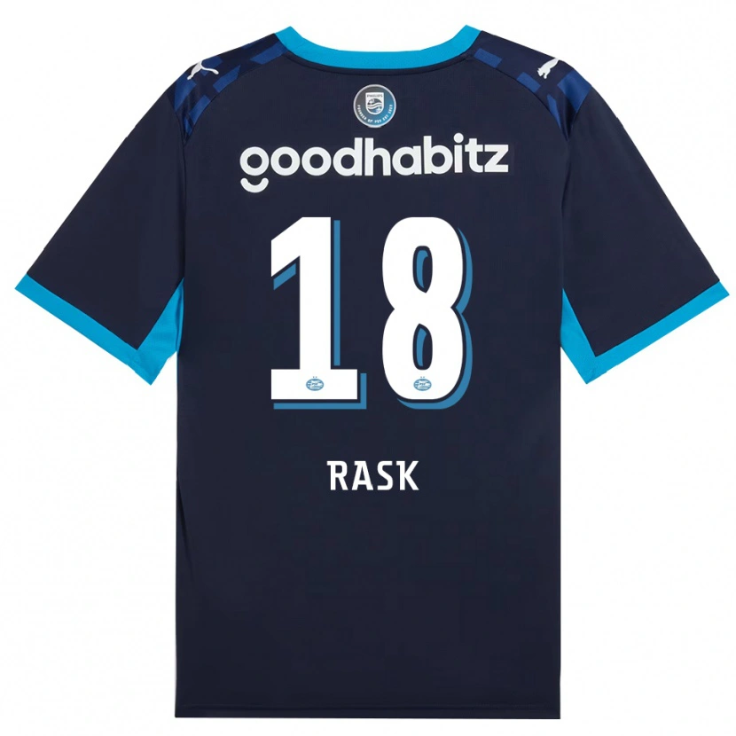 Danxen Kinderen Caroline Rask #18 Hemelsblauw Koninklijkblauw Thuisshirt Derde Tenue 2026/27 T-Shirt