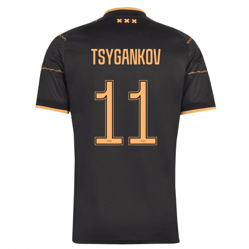 Danxen Kinderen Viktor Tsygankov #11 Zwart Oranje Uitshirt Uittenue 2026/27 T-Shirt