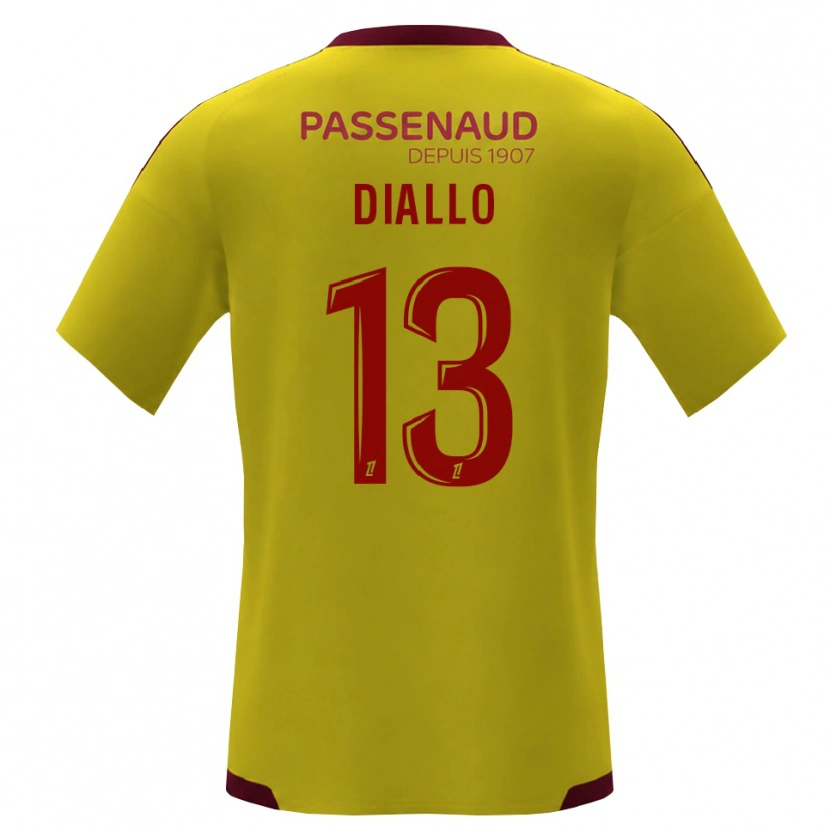 Danxen Kinderen Habib Diallo #13 Geel Rood Groen Uitshirt Uittenue 2026/27 T-Shirt