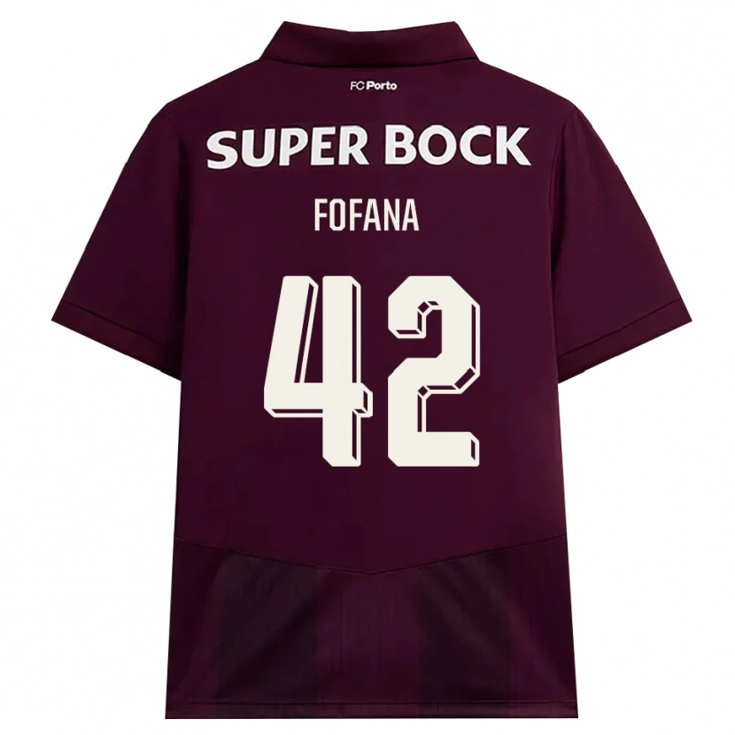 Danxen Kinderen Seko Fofana #42 Bordeauxrood Wit Uitshirt Uittenue 2026/27 T-Shirt