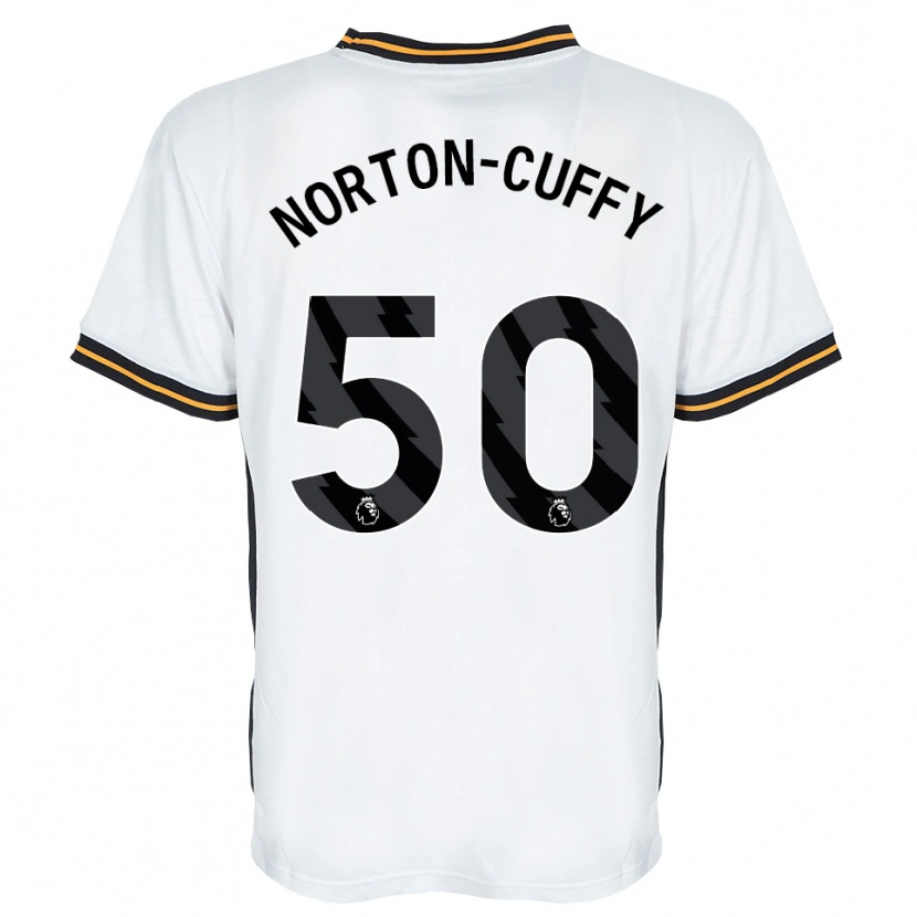 Danxen Kinderen Brooke Norton-Cuffy #50 Wit Oranje Zwart Uitshirt Uittenue 2026/27 T-Shirt