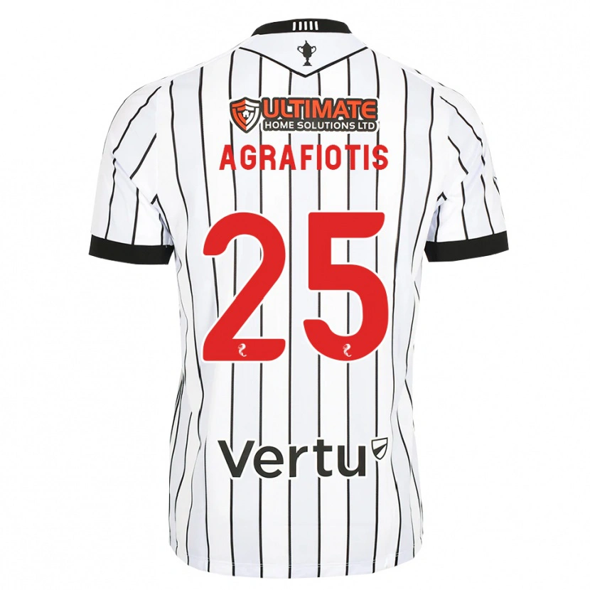 Danxen Kinderen Nikolas Agrafiotis #25 Wit Zwart Rood Thuisshirt Thuistenue 2026/27 T-Shirt