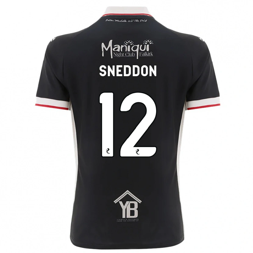 Danxen Heren Jamie Sneddon #12 Zwart Wit Rood Thuisshirt Thuistenue 2026/27 T-Shirt