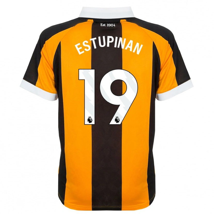 Danxen Heren Óscar Estupiñán #19 Oranje Zwart Wit Thuisshirt Thuistenue 2026/27 T-Shirt