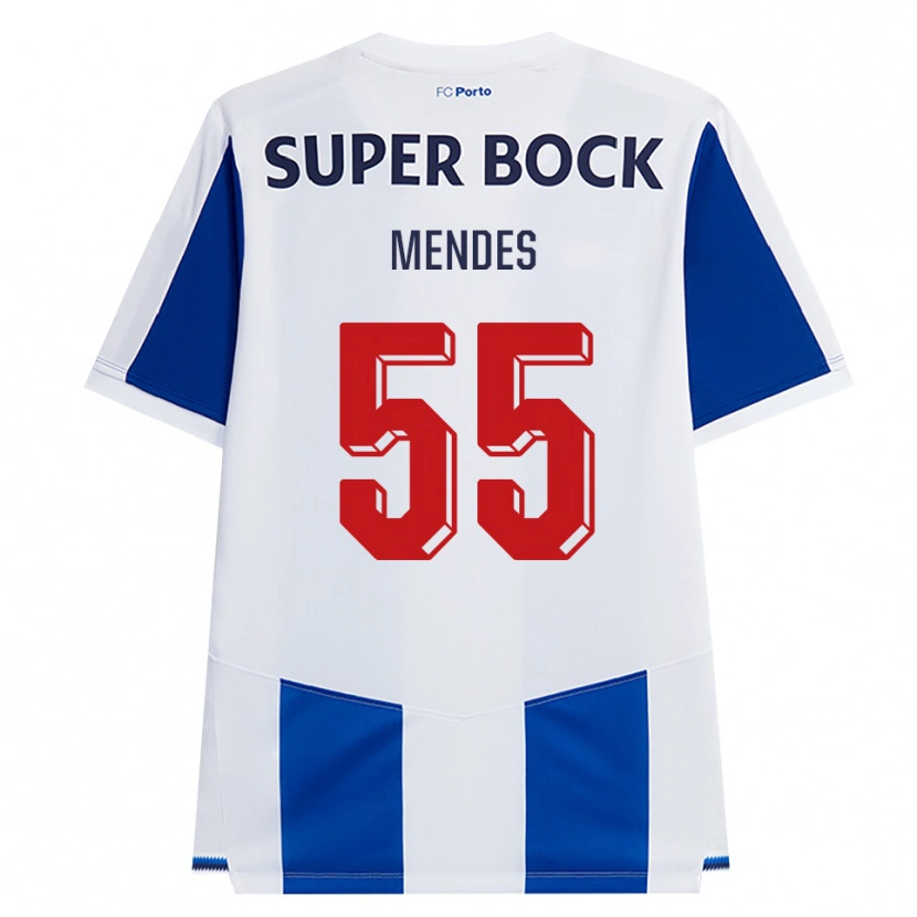 Danxen Heren Joao Mendes #55 Blauw Wit Rood Thuisshirt Thuistenue 2026/27 T-Shirt