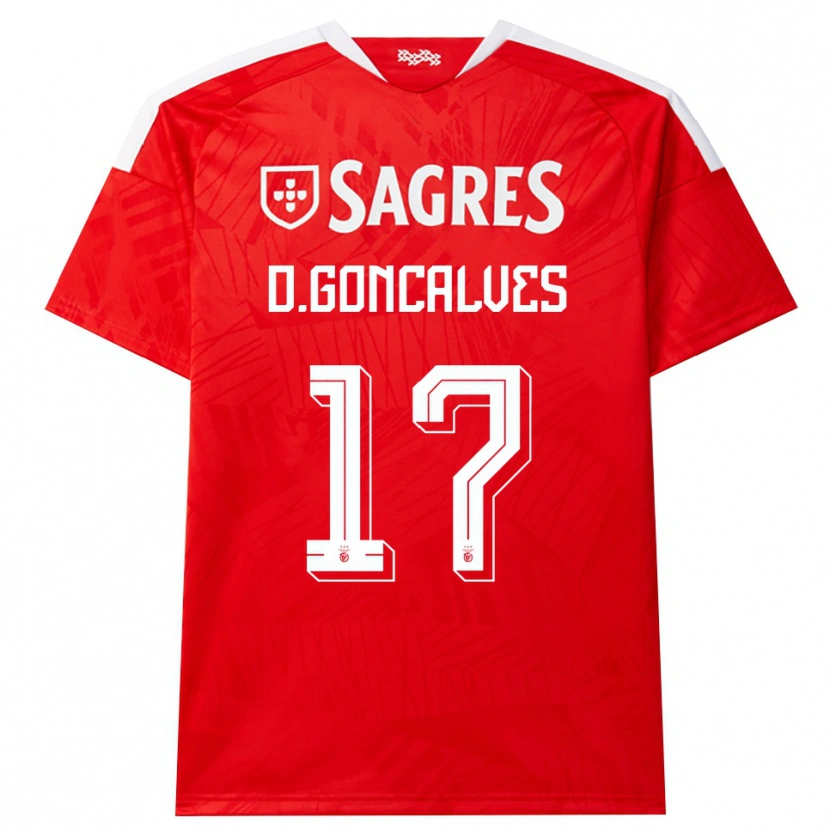 Danxen Heren Diogo Goncalves #17 Rood Wit Geel Thuisshirt Thuistenue 2026/27 T-Shirt