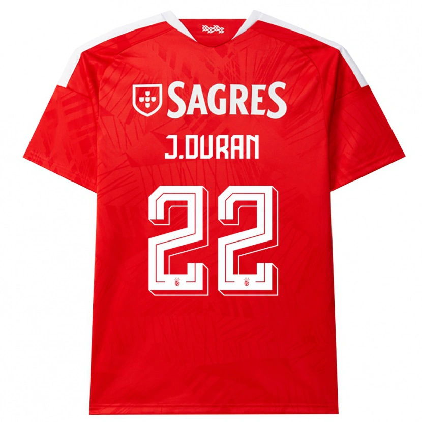 Danxen Heren Jhon Durán #22 Rood Wit Geel Thuisshirt Thuistenue 2026/27 T-Shirt