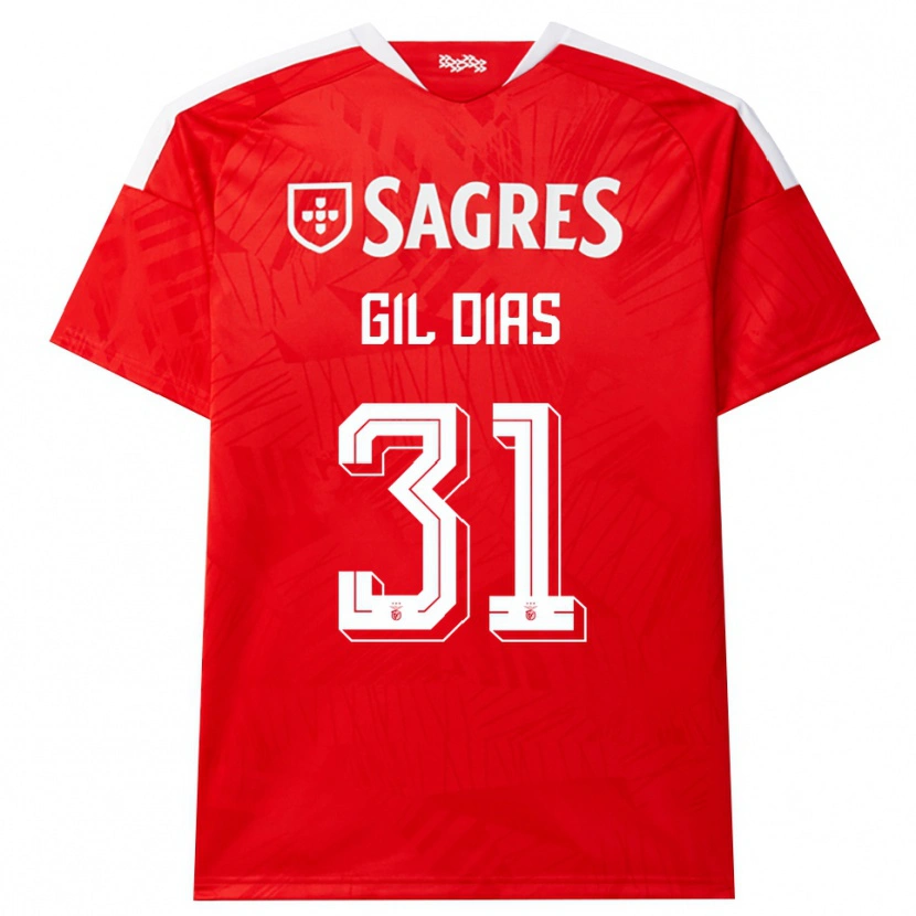 Danxen Heren Gil Dias #31 Rood Wit Geel Thuisshirt Thuistenue 2026/27 T-Shirt