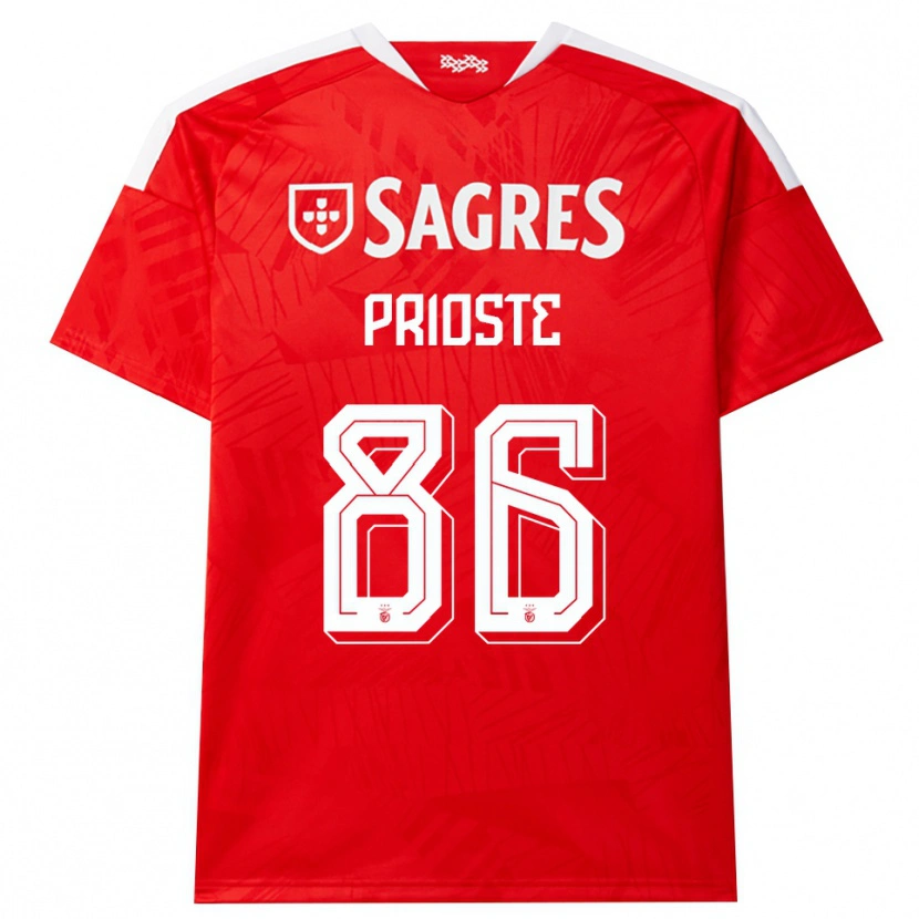 Danxen Heren Diogo Prioste #86 Rood Wit Geel Thuisshirt Thuistenue 2026/27 T-Shirt