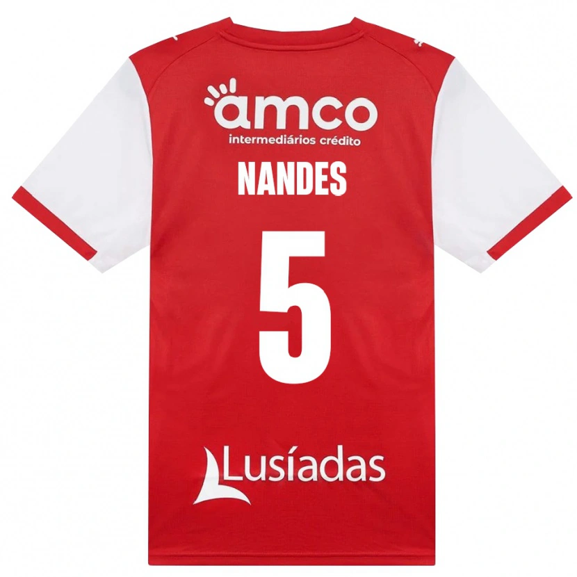 Danxen Heren Nandes #5 Wit Rood Zwart Thuisshirt Thuistenue 2026/27 T-Shirt