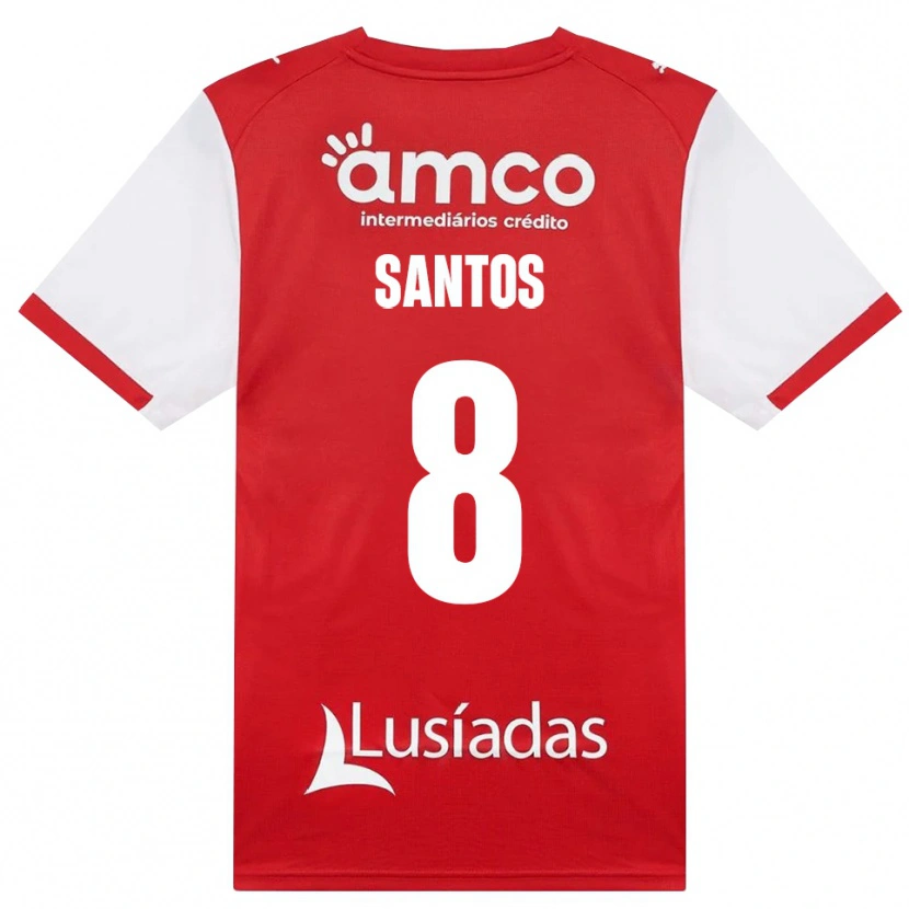 Danxen Heren Vicente Santos #8 Wit Rood Zwart Thuisshirt Thuistenue 2026/27 T-Shirt