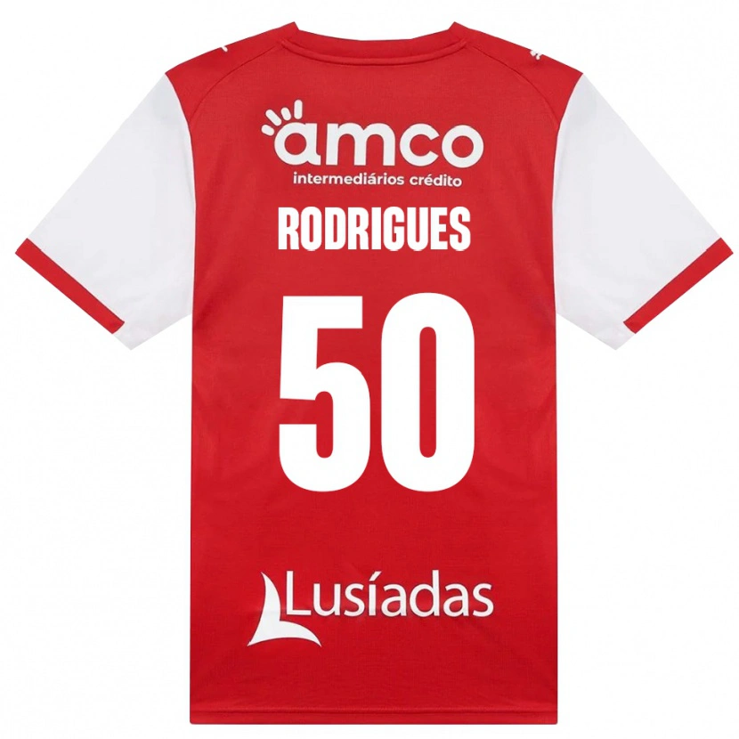 Danxen Heren Diego Rodrigues #50 Wit Rood Zwart Thuisshirt Thuistenue 2026/27 T-Shirt