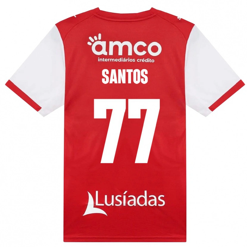 Danxen Heren Edu Santos #77 Wit Rood Zwart Thuisshirt Thuistenue 2026/27 T-Shirt