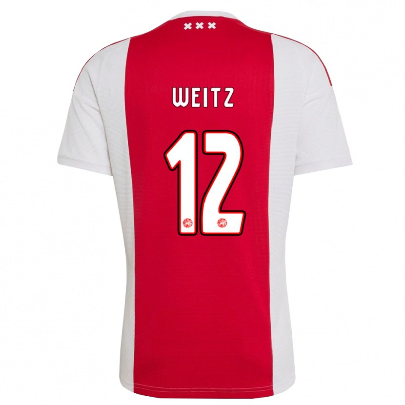 Danxen Heren Axel Weitz #12 Rood Wit Geel Thuisshirt Thuistenue 2026/27 T-Shirt