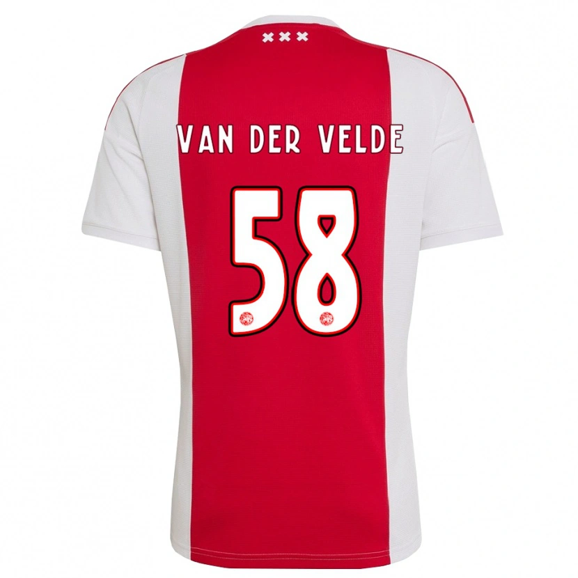 Danxen Heren Valentijn Van Der Velde #58 Rood Wit Geel Thuisshirt Thuistenue 2026/27 T-Shirt