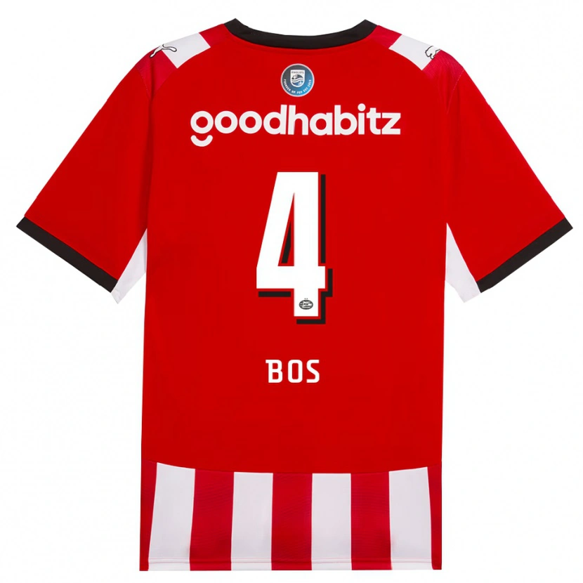 Danxen Heren Floris Bos #4 Rood Wit Zwart Thuisshirt Thuistenue 2026/27 T-Shirt