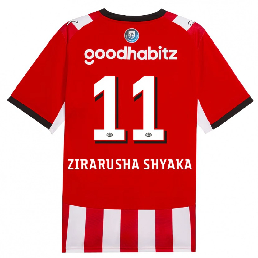 Danxen Heren David Zirarusha Shyaka #11 Rood Wit Zwart Thuisshirt Thuistenue 2026/27 T-Shirt