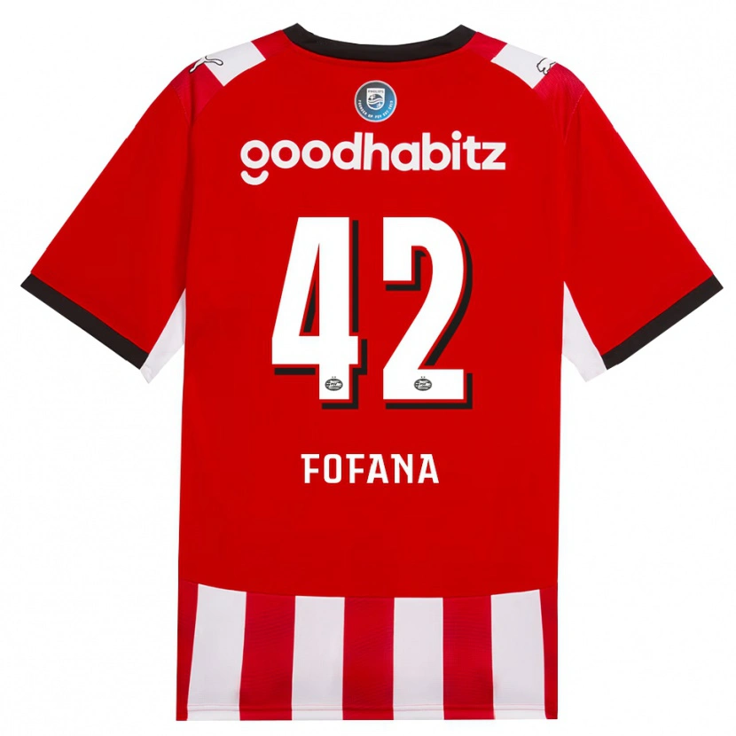 Danxen Heren Fode Fofana #42 Rood Wit Zwart Thuisshirt Thuistenue 2026/27 T-Shirt