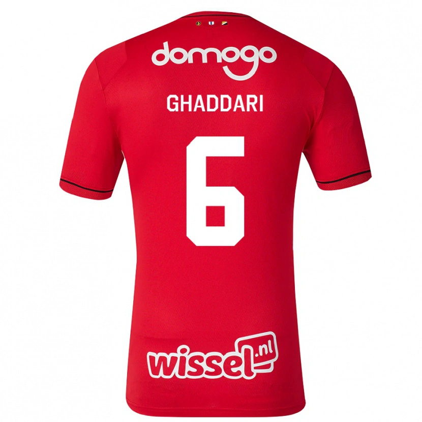 Danxen Heren Massien Ghaddari #6 Rood Wit Zwart Thuisshirt Thuistenue 2026/27 T-Shirt