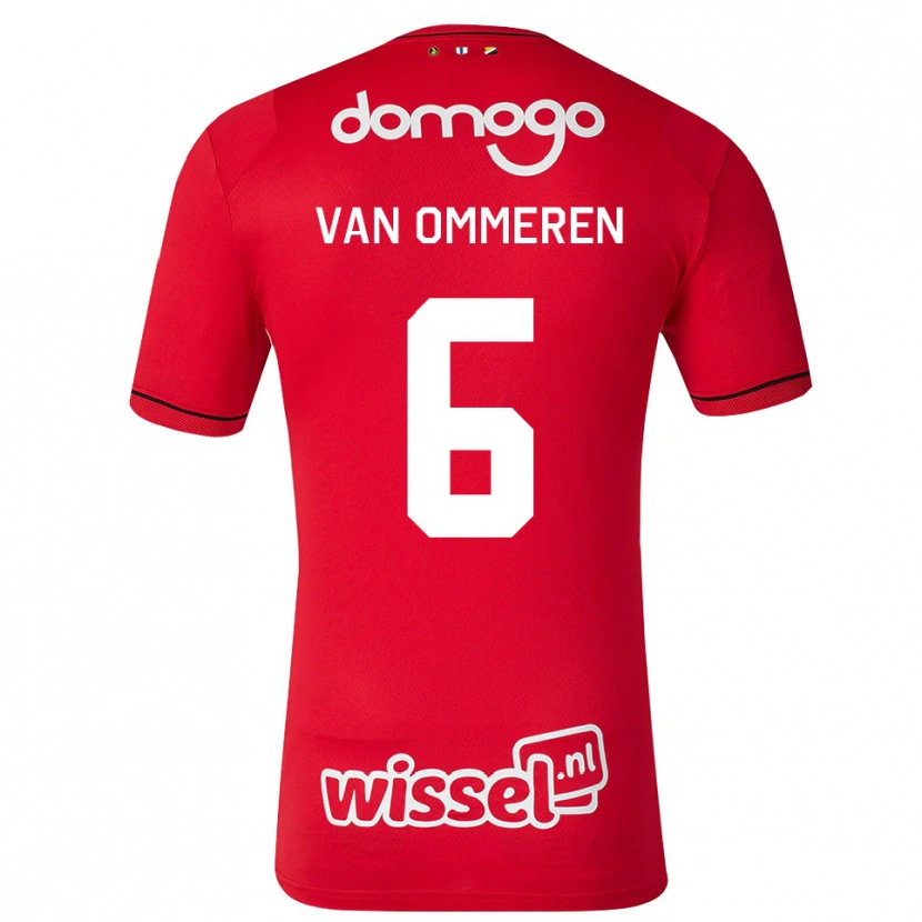 Danxen Heren Jaygo Van Ommeren #6 Rood Wit Zwart Thuisshirt Thuistenue 2026/27 T-Shirt