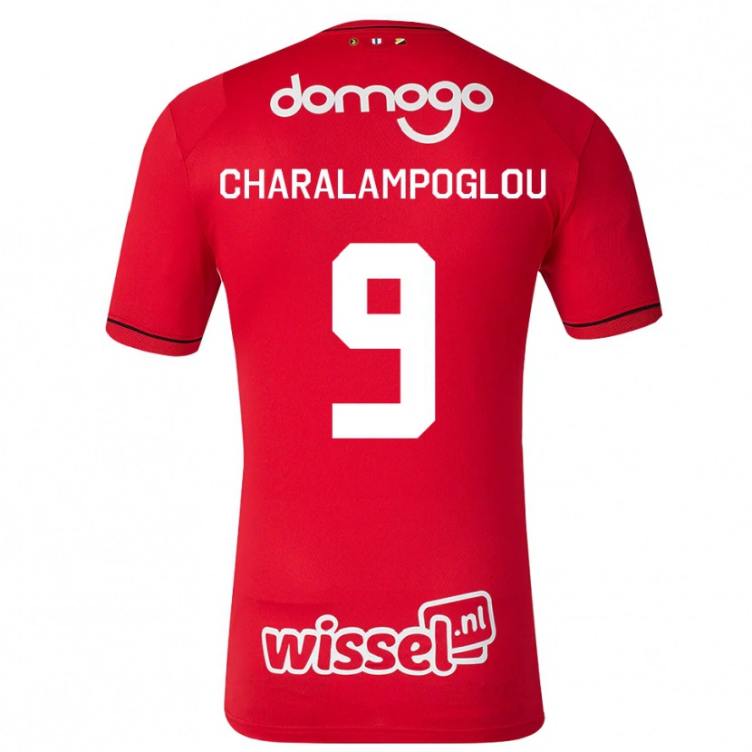Danxen Heren Georgios Charalampoglou #9 Rood Wit Zwart Thuisshirt Thuistenue 2026/27 T-Shirt